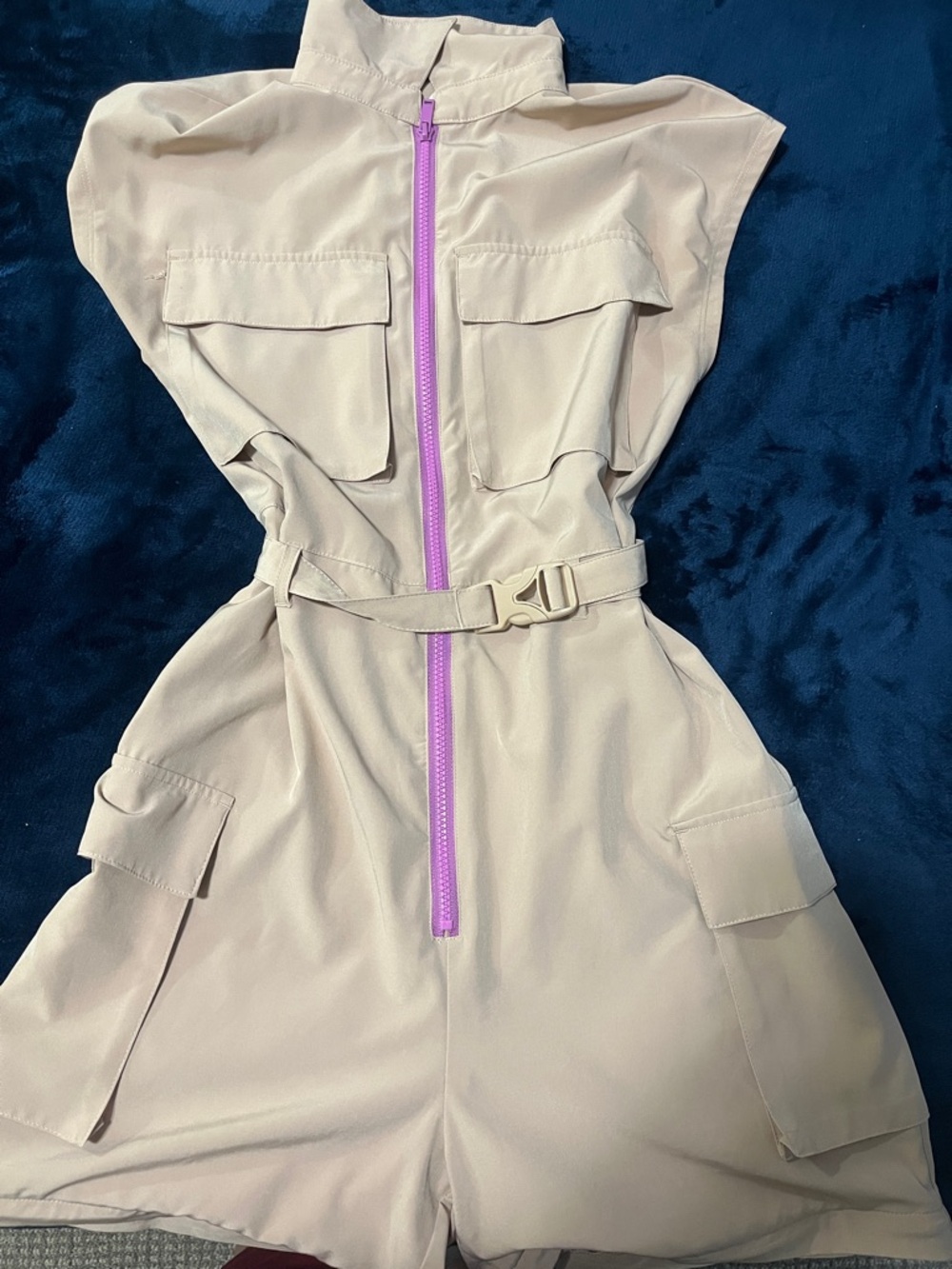 FABLETICS  x Liza Koshy Harmony Tan Convertible Short Sleeves Jumpsuit Small